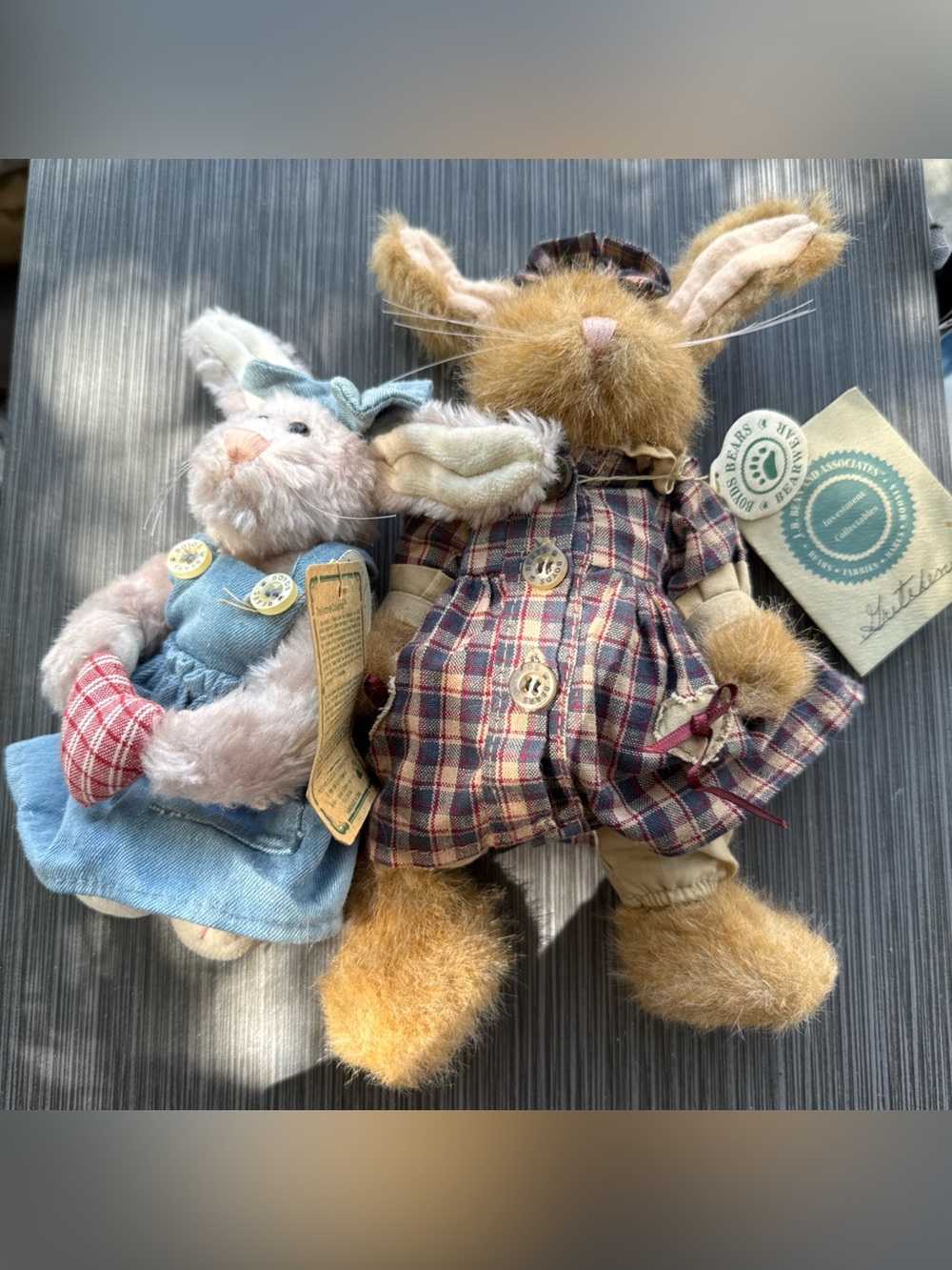 Boyds Bears Bearwear Plush Bunny Rabbit Lot of 2 With Tags Retired